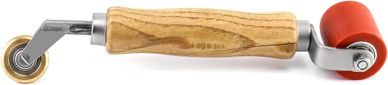 QWORK Seam Roller, 40mm Silicone Seam Roller with 6mm Brass Detail Penny Roller, Smoothing Seam Roller Tool for PVC/TPO/EPDM Single Ply Roofing Tape - Image 2